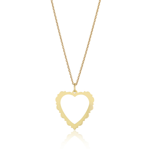 PARKER SCALLOPED HEART CHARM NECKLACE