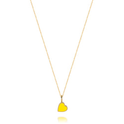 LOVE COUNT ® ENAMEL HEART NECKLACE-YELLOW