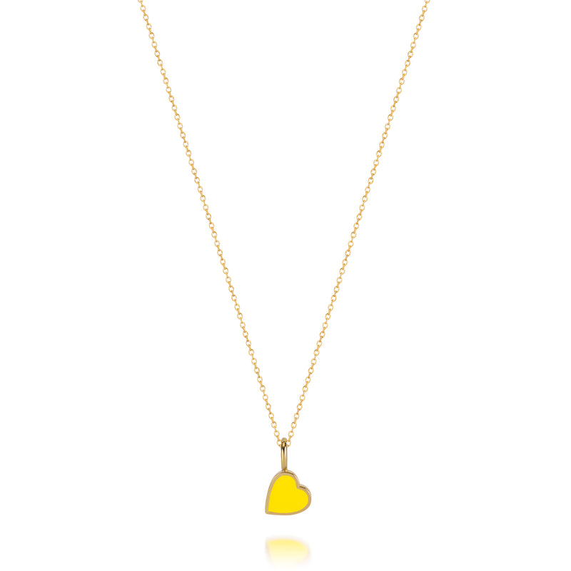 LOVE COUNT ® ENAMEL HEART NECKLACE-YELLOW