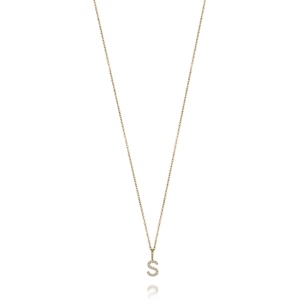 Yellow Gold S Initial Pendant Necklace