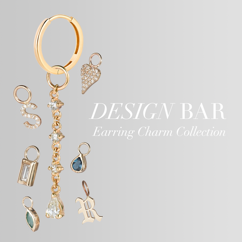 AMELIA DIAMOND INITIAL- EARRING & BAIL CHARM