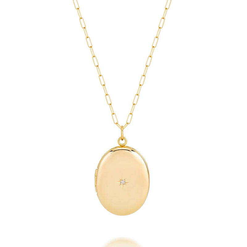 ALANA LARGE OVAL DIAMOND LOCKET