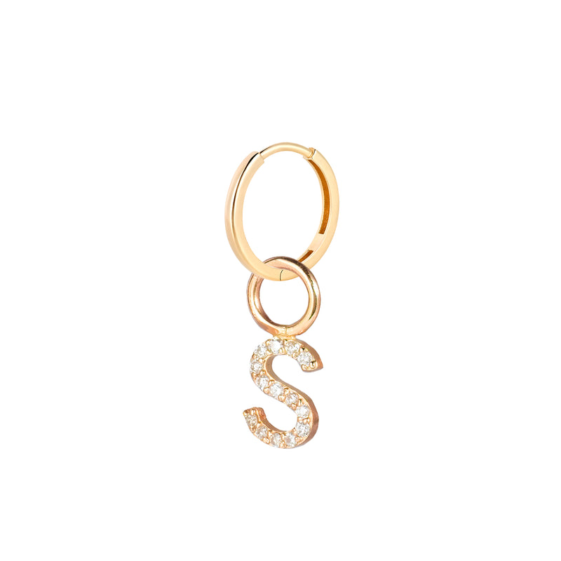 AMELIA DIAMOND INITIAL- EARRING & BAIL CHARM