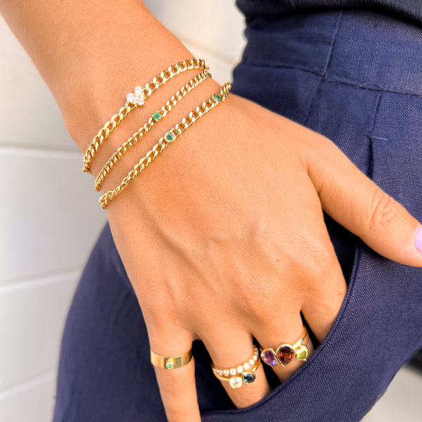 RILEY SOLITAIRE CURB CHAIN BRACELET