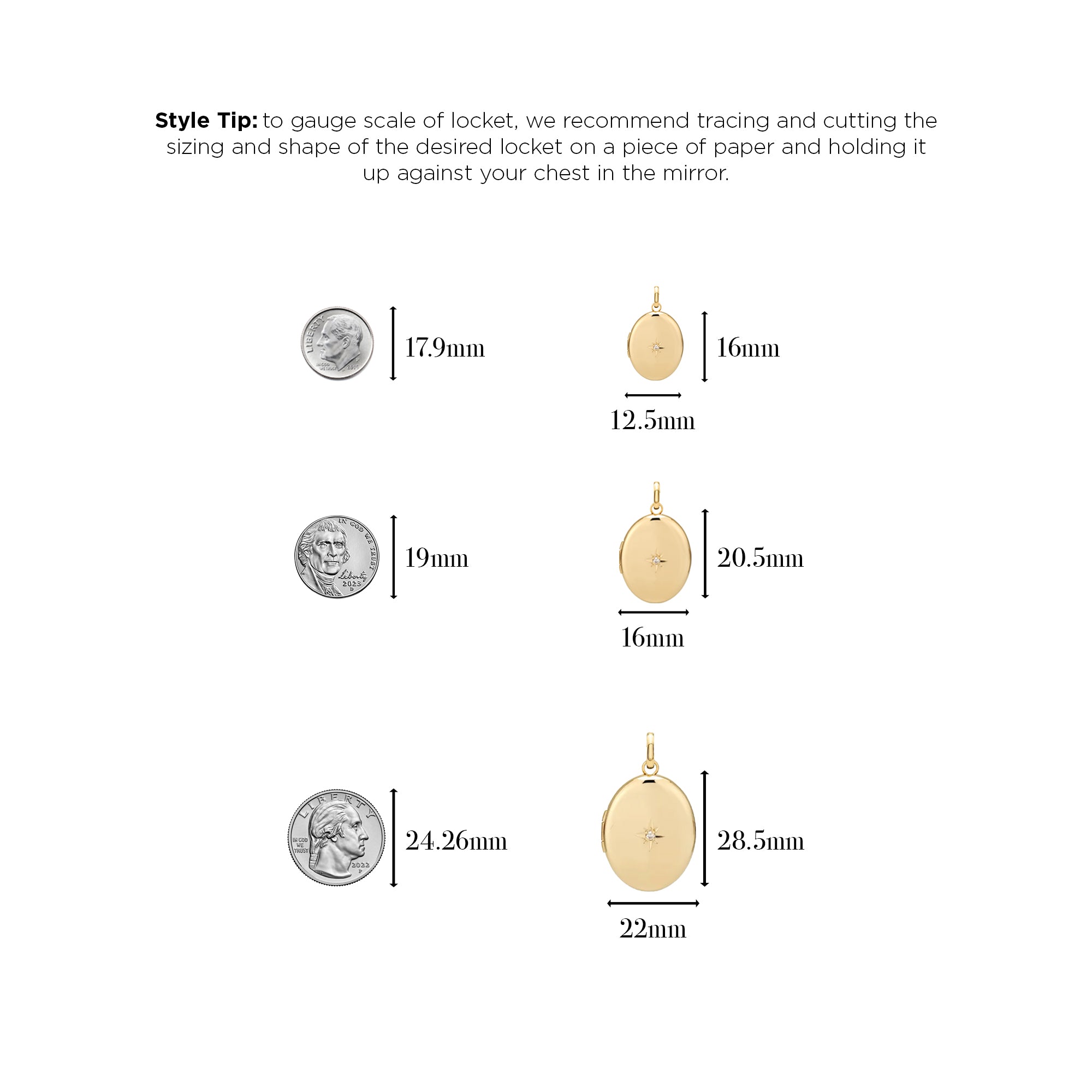 Locket Size Ranges ALANA MEDIUM OVAL DIAMOND LOCKET – SARAH CHLOE