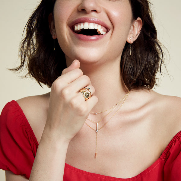 SLDA BIRTHSTONE BEZEL LARIAT