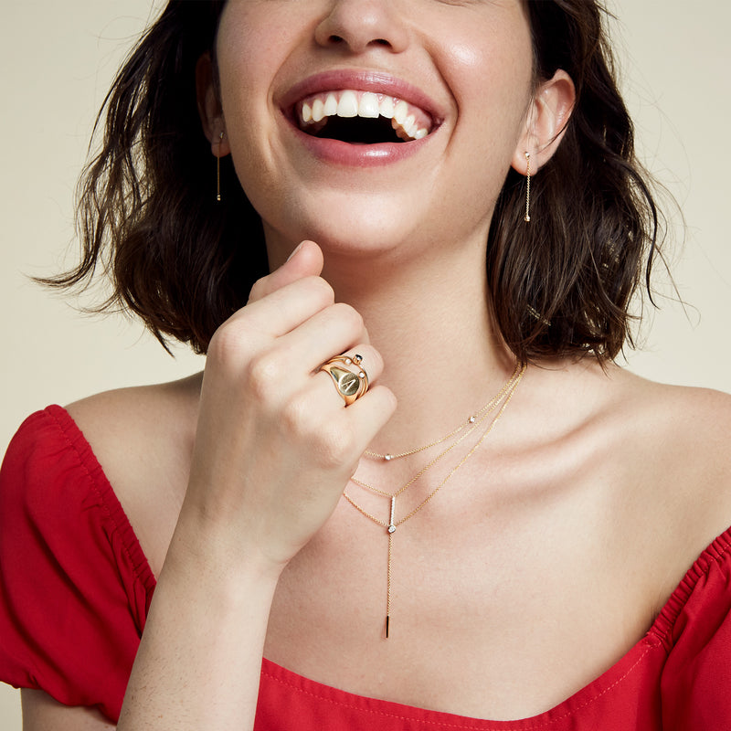 SLDA BIRTHSTONE BEZEL LARIAT