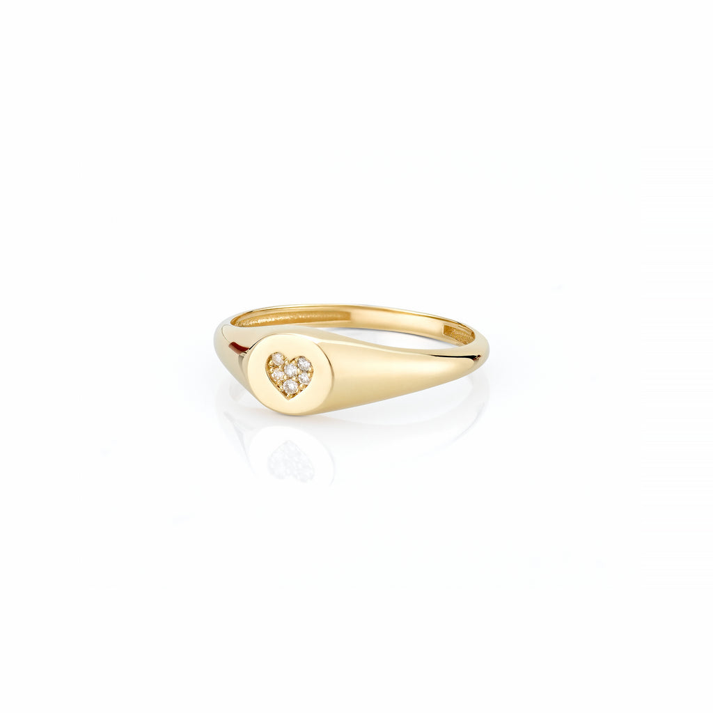 sv mini heart signet ring | frank and easy - アクセサリー