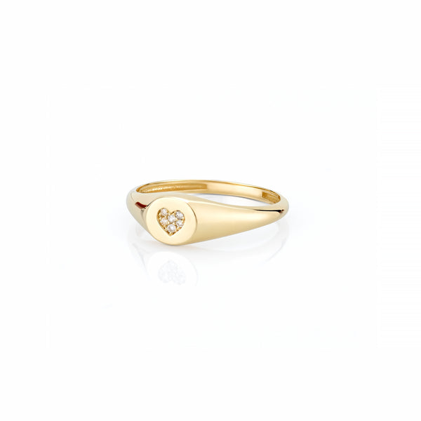LANA MINI PAVE DIAMOND HEART PINKY SIGNET RING – SARAH CHLOE