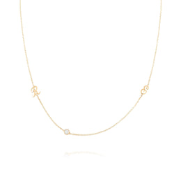 DASHA ASYMMETRIC SCRIPT CUSTOM NECKLACE