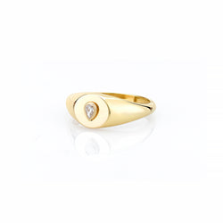 LANA MINI RAISED DIAMOND PINKY SIGNET RING