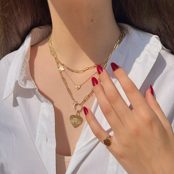 SHAYA INITIAL HEART MEDALLION