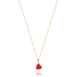 LOVE COUNT ® ENAMEL HEART NECKLACE-RED