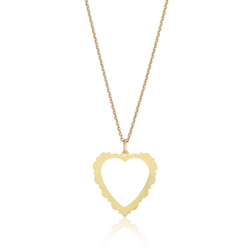PARKER SCALLOPED HEART CHARM NECKLACE