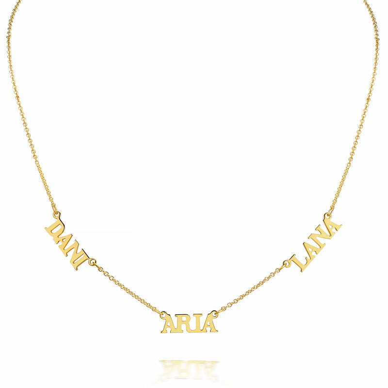 AVA TRADITIONAL BLOCK NAME NECKLACE