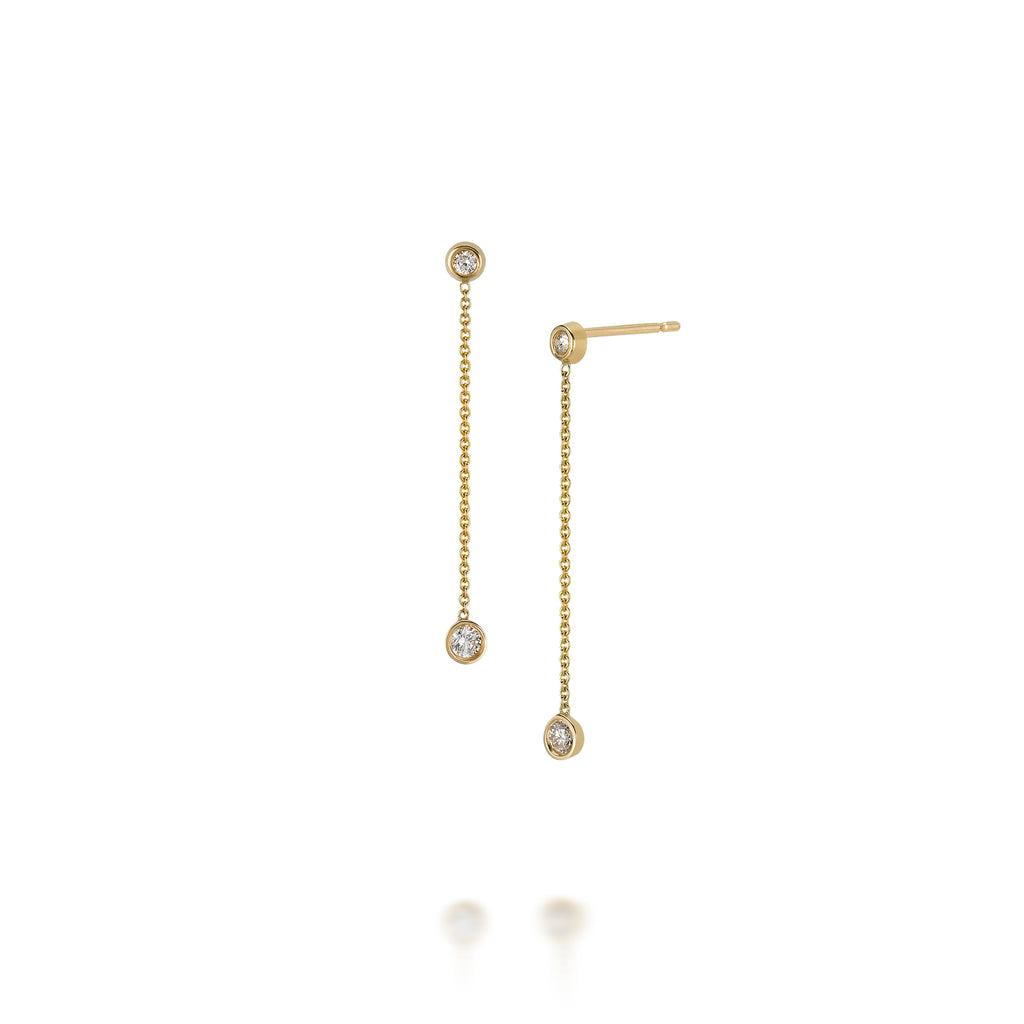 Gold And Diamond Ladybug Drop Earrings - Saint By Sarah Jane