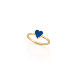 LOVE COUNT ® ENAMEL STACKABLE HEART RING-ROYAL BLUE
