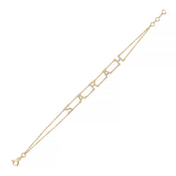 RIAVA DOUBLE CHAIN DIAMOND NAME BRACELET