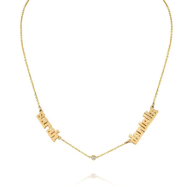 AVA DUO NAME NECKLACE WITH DIAMOND