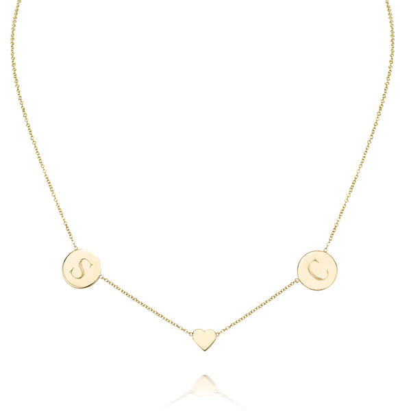 CARA DUO INITIAL CHARM NECKLACE