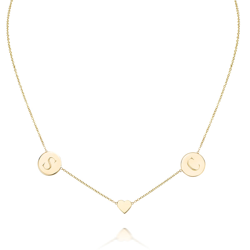 CARA DUO INITIAL CHARM NECKLACE