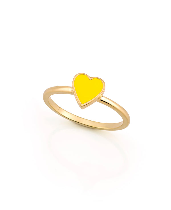 LOVE COUNT ® ENAMEL STACKABLE HEART RING-YELLOW