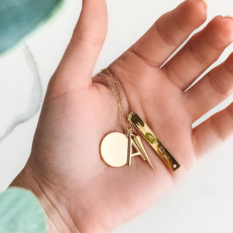 Sarah chloe 2025 initial necklace