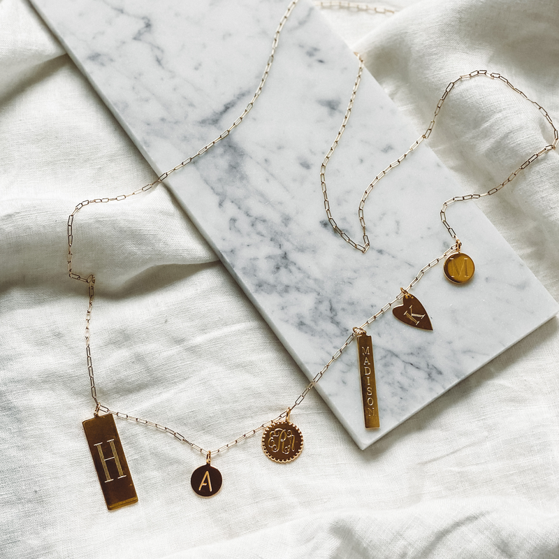 Gold layered 2025 initial necklace