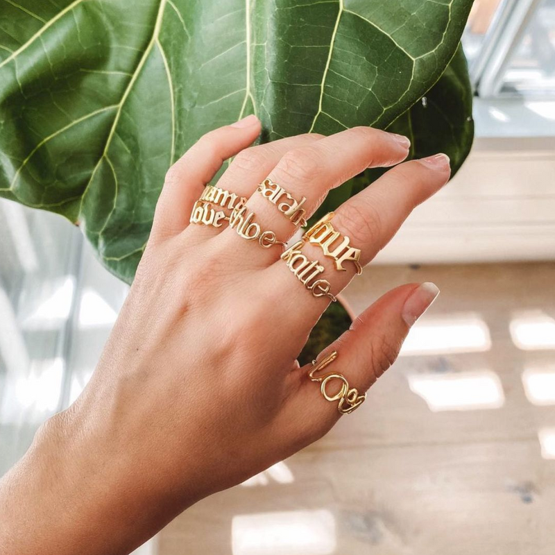 SARAH CHLOE AVA WIRE CUSTOM NAME RING