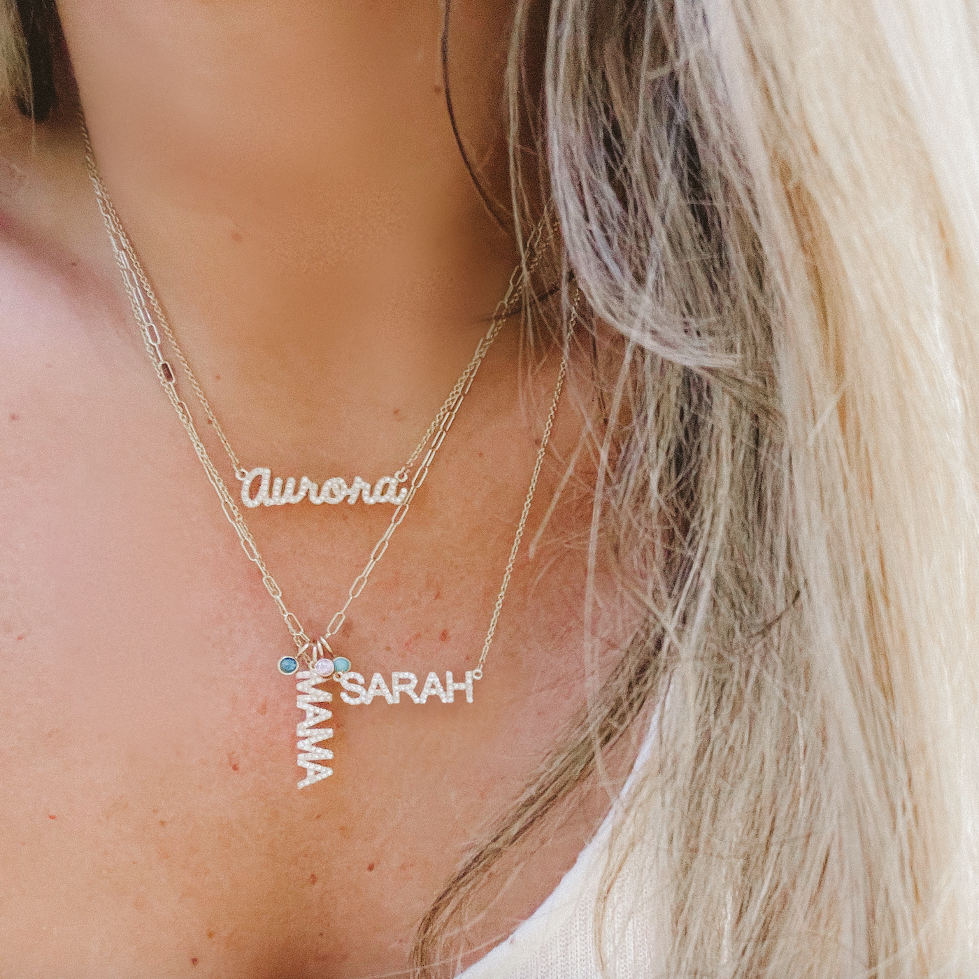 SARAH CHLOE FINE PERSONALIZED-AVA DIAMOND SCRIPT NAME NECKLACE