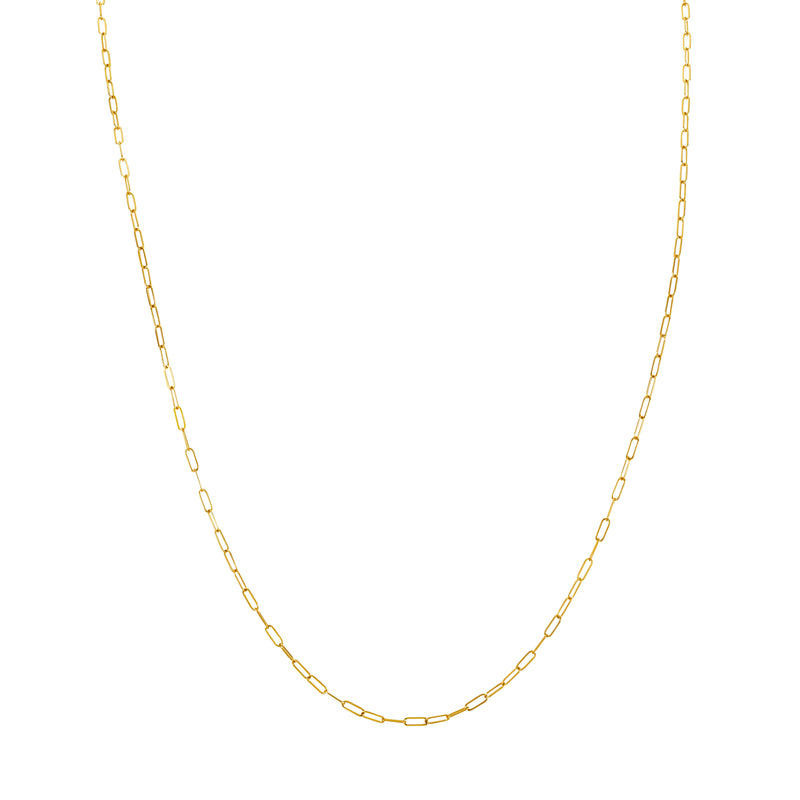 CHAINS: PAPERCLIP CHAIN-14KT GOLD