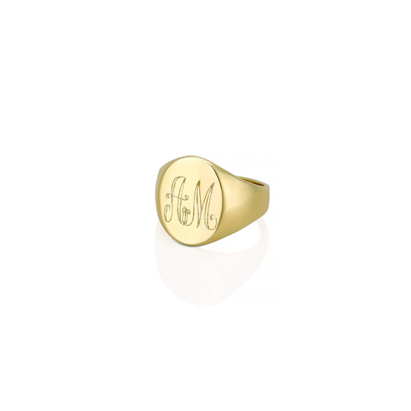 LANA OVAL 2-LETTER MONOGRAM SIGNET RING