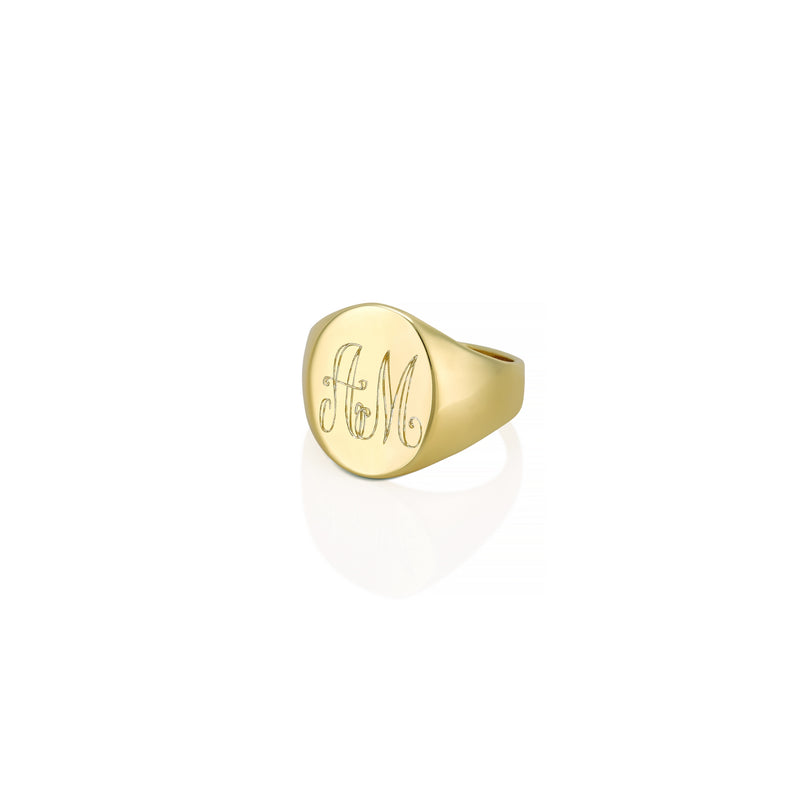 LANA OVAL 2-LETTER MONOGRAM SIGNET RING