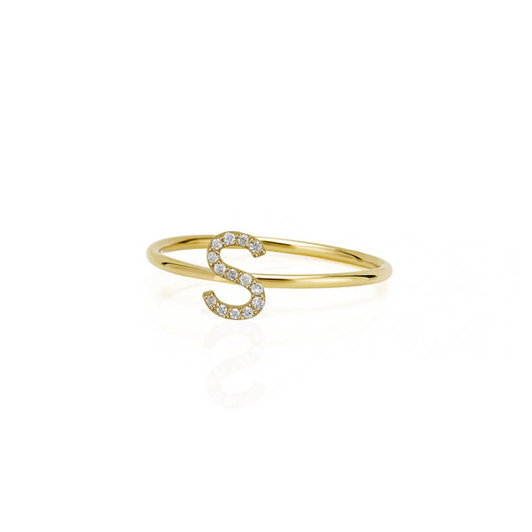 AMELIA STACKABLE DIAMOND INITIAL RING