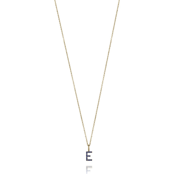 AMELIA SAPPHIRE INITIAL NECKLACE