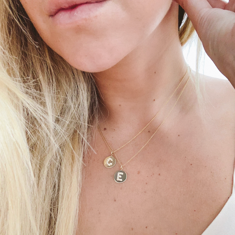 KARI INITIAL RUBY MEDALLION NECKLACE