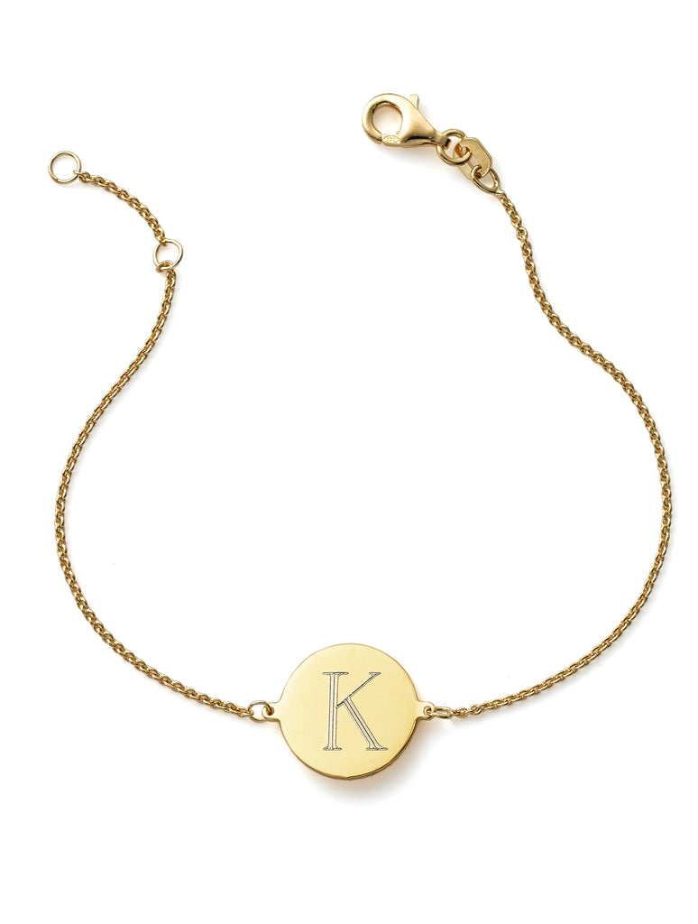 Birthstone & Little Luxe Letter Bracelet - Rose Gold