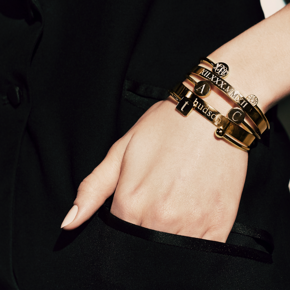 SARAH CHLOE ELLE INITIAL BANGLE